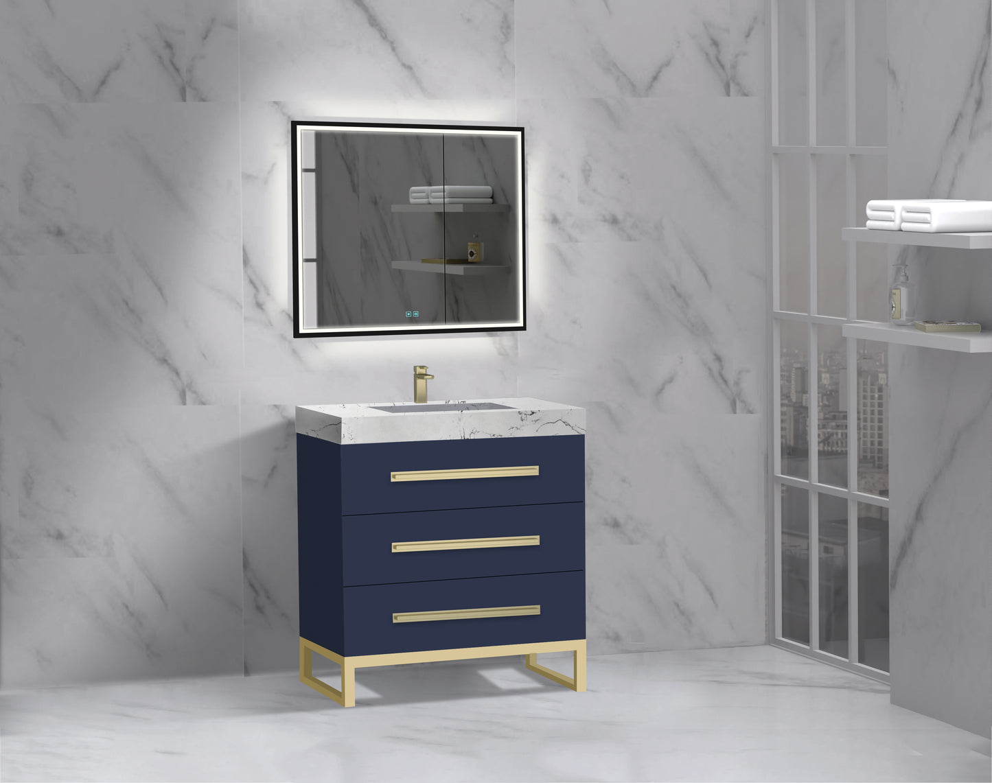 Icon 30" Free standing Vanity Cabinet with C-Base