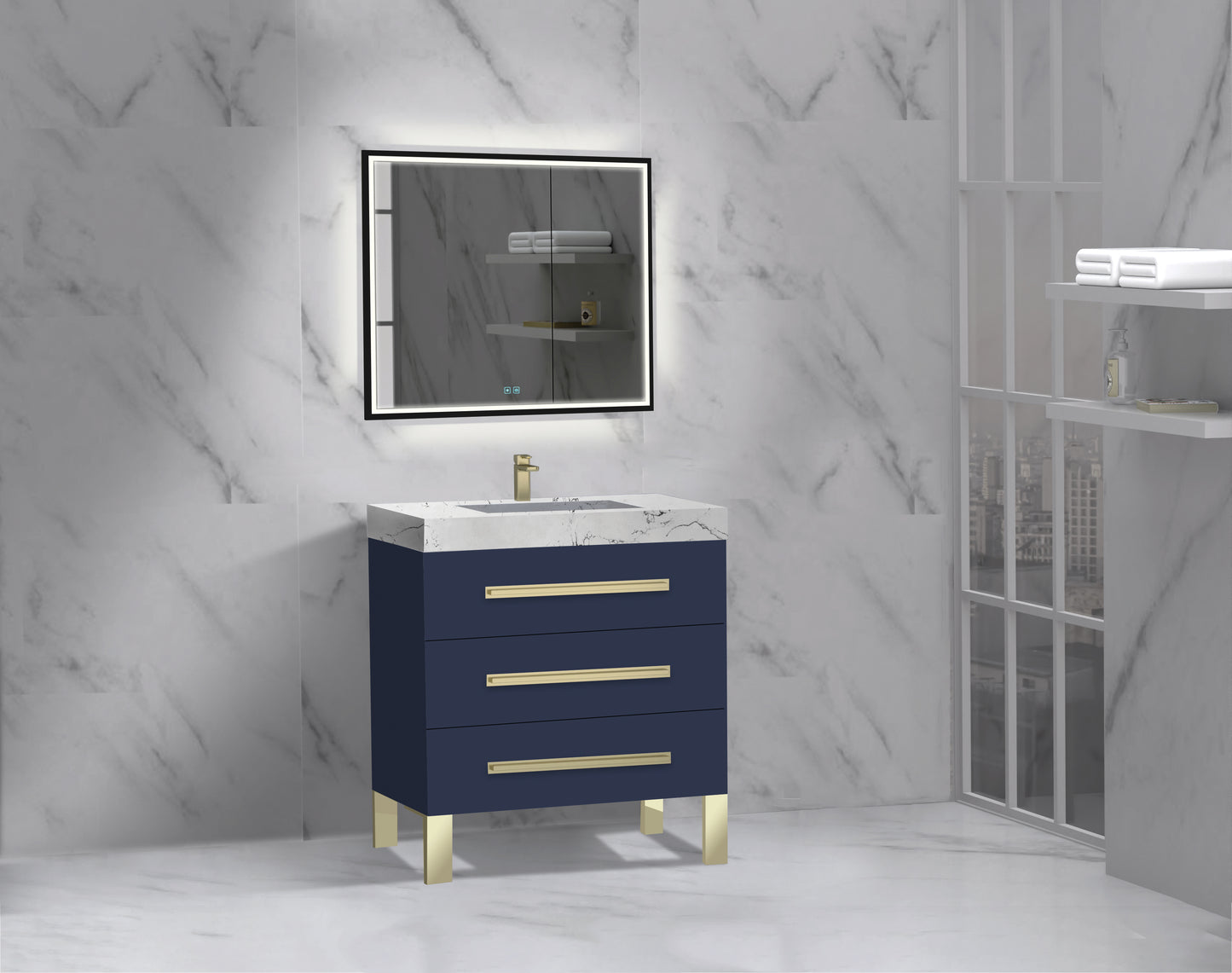 Icon 30" Free standing Vanity Cabinet with L-Feet