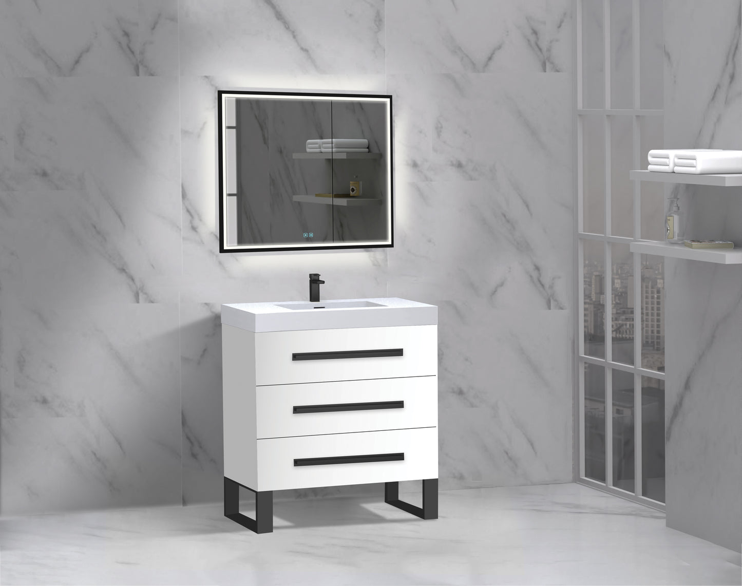 Icon 30" Free standing Vanity Cabinet with S-Feet