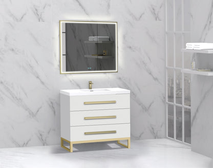 Icon 36" Free standing Vanity Cabinet with C-Base