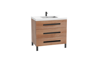 Icon 36" Free standing Vanity Cabinet with L-Feet
