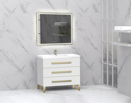 Icon 36" Free standing Vanity Cabinet with L-Feet