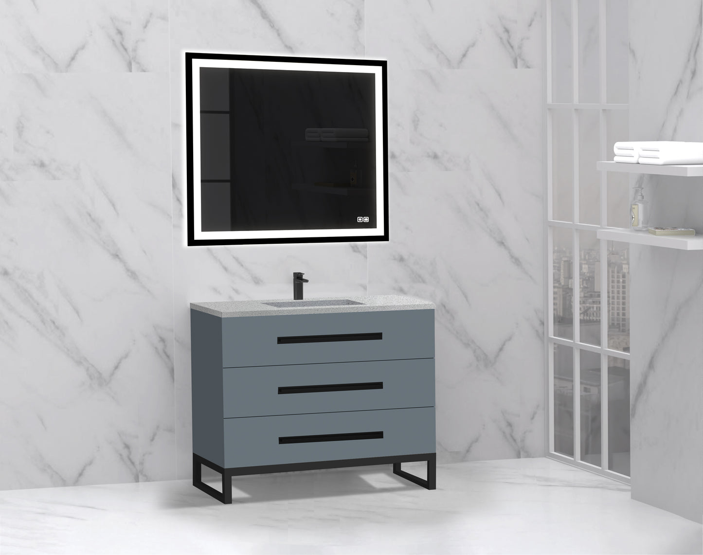 Icon 42" Free standing Vanity Cabinet with C-Base