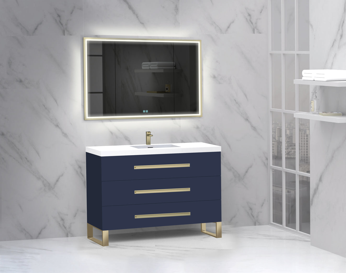 Icon 48C" Free standing Vanity Cabinet with S-Feet