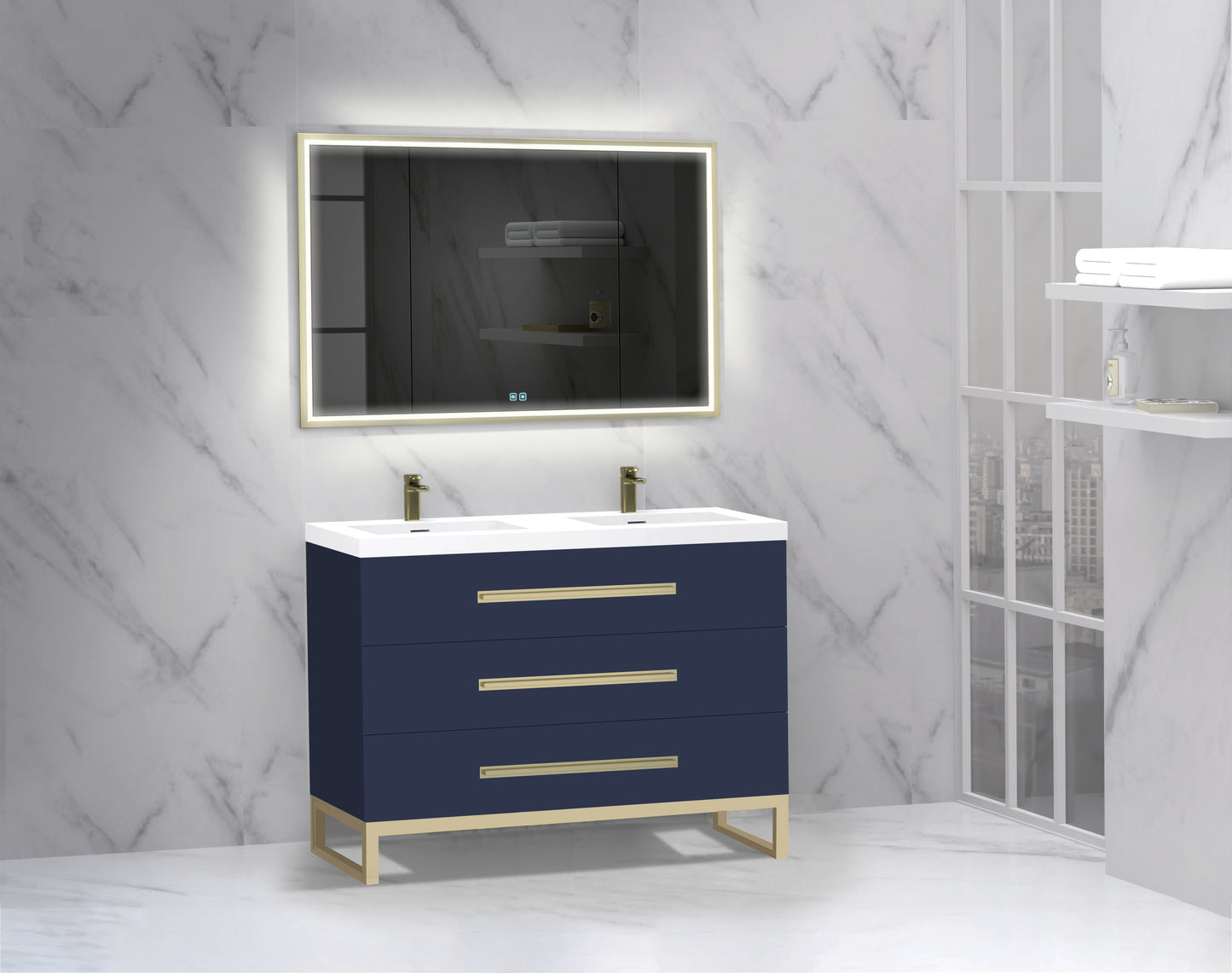 Icon 48D" Free standing Vanity Cabinet with C-Base