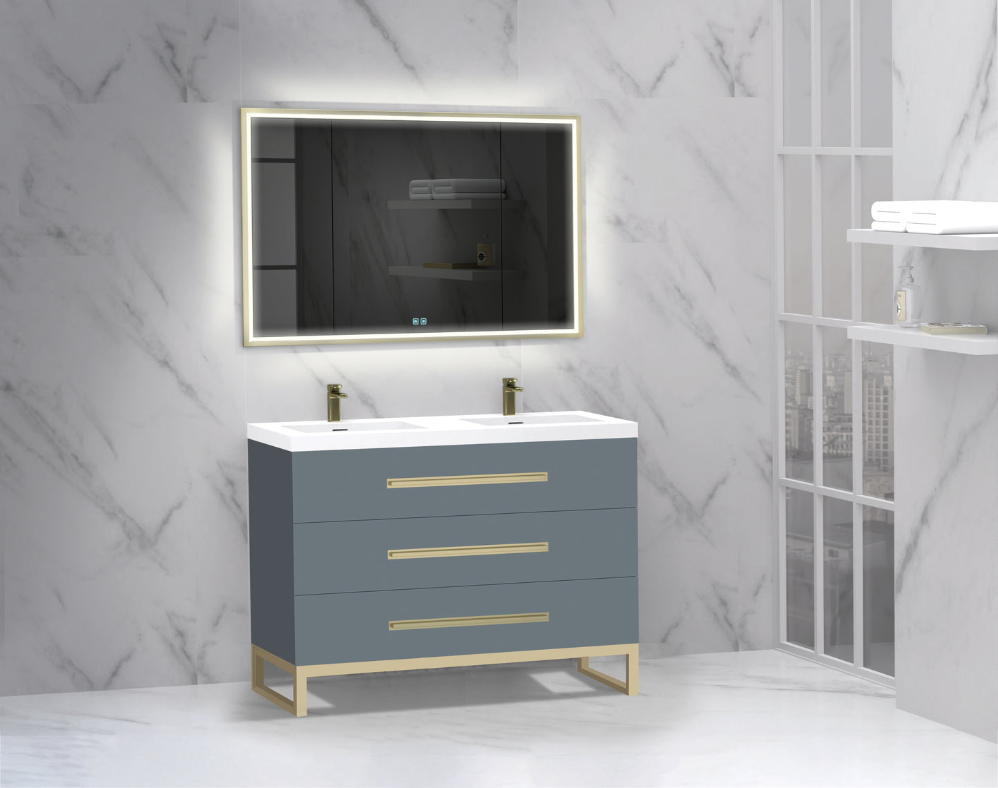 Icon 48D" Free standing Vanity Cabinet with C-Base