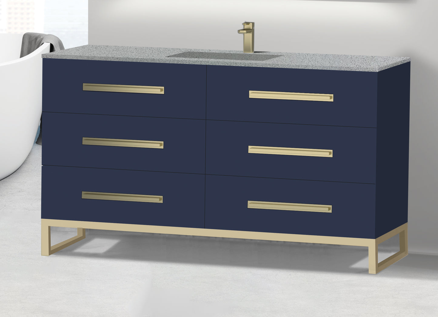 Icon 60C" Free standing Vanity Cabinet with C-Base