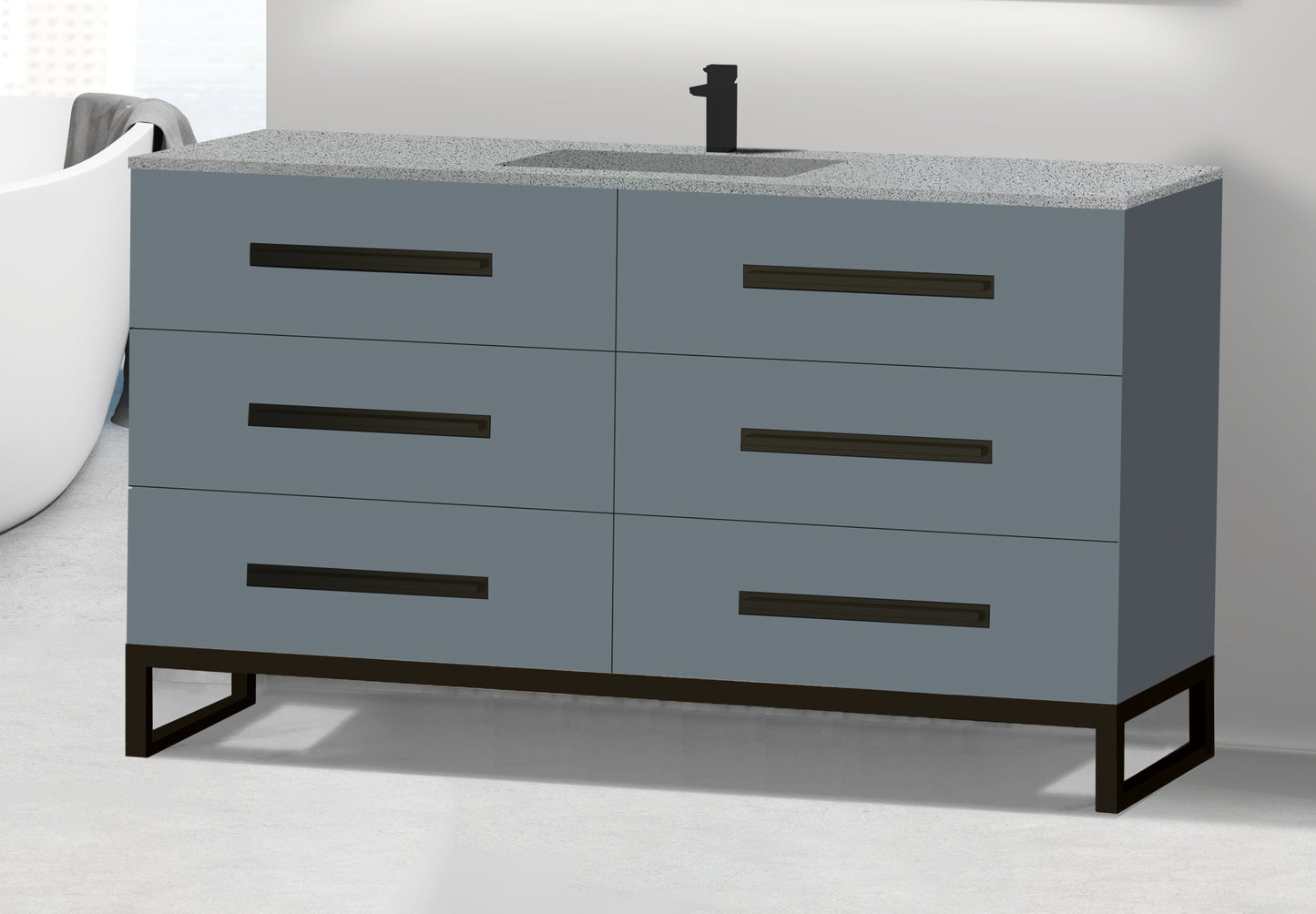 Icon 60C" Free standing Vanity Cabinet with C-Base