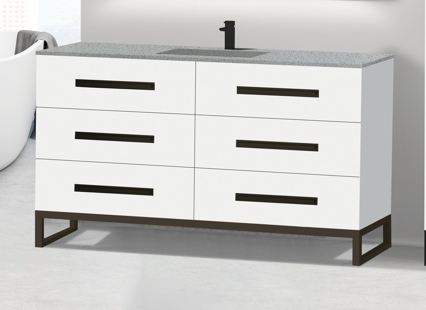 Icon 60C" Free standing Vanity Cabinet with C-Base