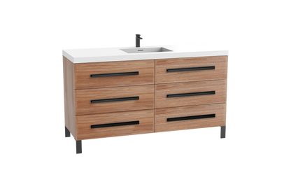 Icon 60C" Free standing Vanity Cabinet with L-Feet