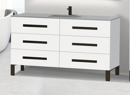 Icon 60C" Free standing Vanity Cabinet with L-Feet