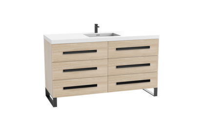 Icon 60C" Free standing Vanity Cabinet with S-Feet
