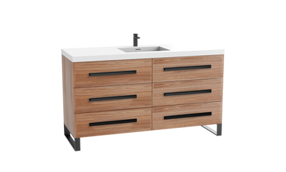 Icon 60C" Free standing Vanity Cabinet with S-Feet