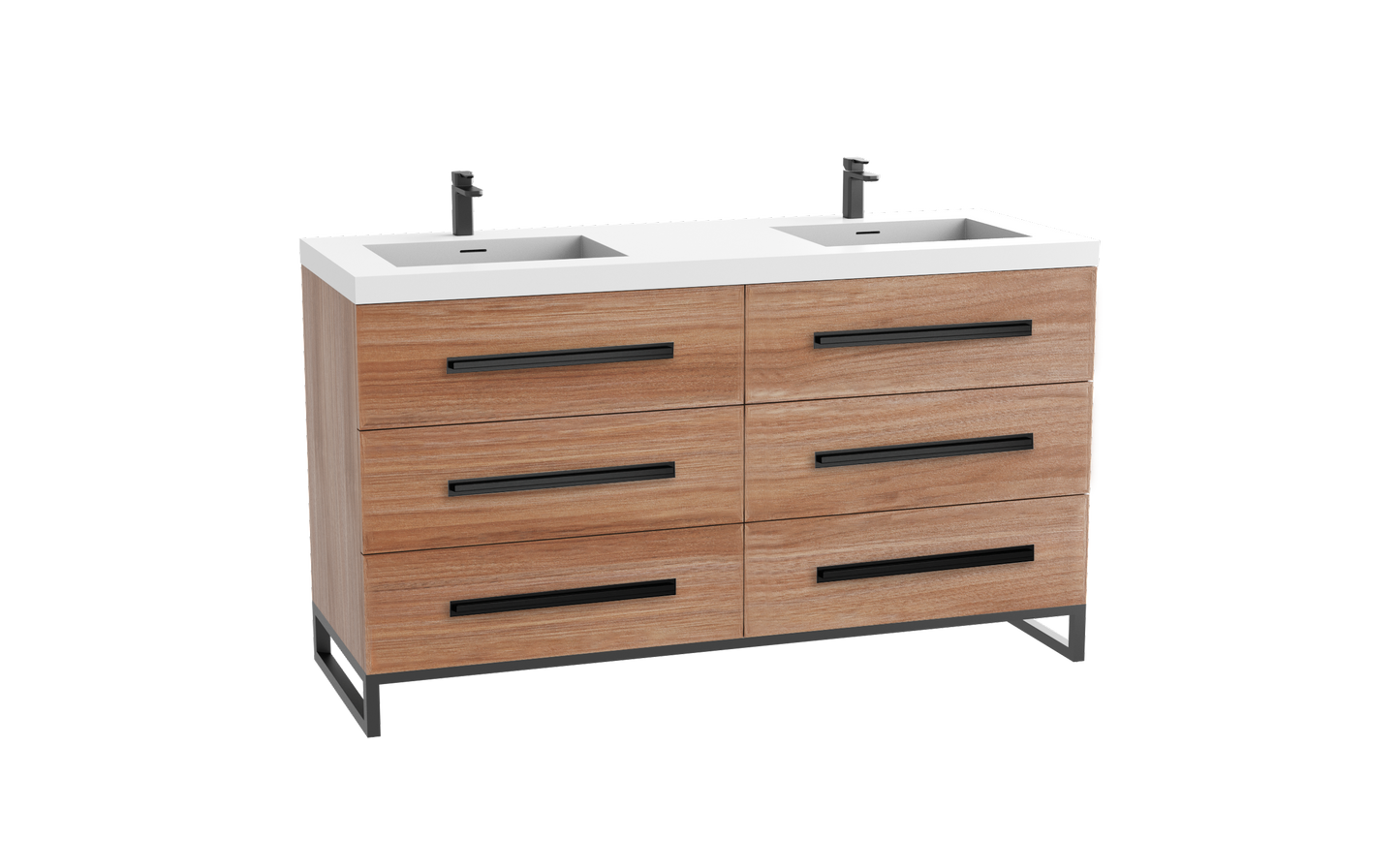 Icon 60D" Free standing Vanity Cabinet with C-Base