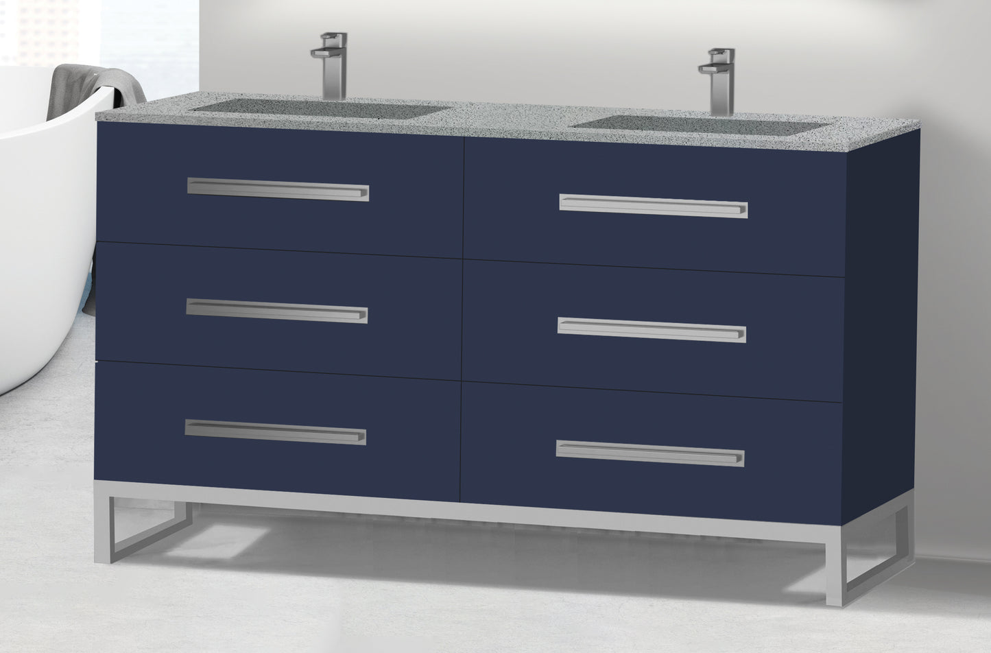 Icon 60D" Free standing Vanity Cabinet with C-Base