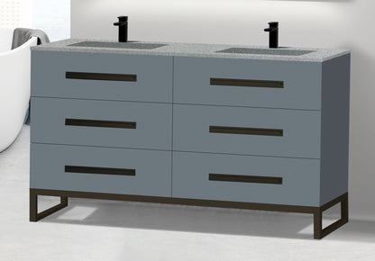 Icon 60D" Free standing Vanity Cabinet with C-Base