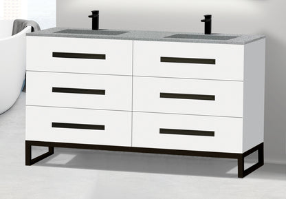 Icon 60D" Free standing Vanity Cabinet with C-Base