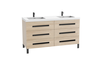 Icon 72D" Free standing Vanity Cabinet with L-Feet