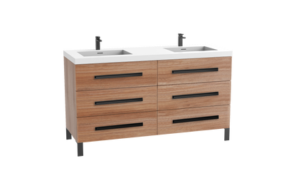 Icon 72D" Free standing Vanity Cabinet with L-Feet