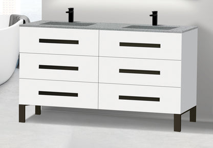 Icon 60D" Free standing Vanity Cabinet with L-Feet