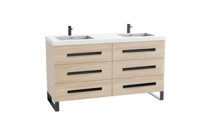 Icon 72D" Free standing Vanity Cabinet with S-Feet