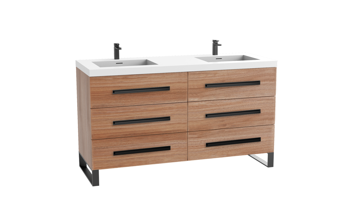 Icon 72D" Free standing Vanity Cabinet with S-Feet