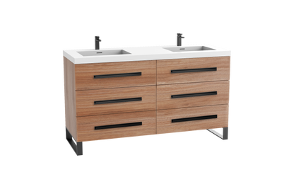 Icon 72D" Free standing Vanity Cabinet with S-Feet