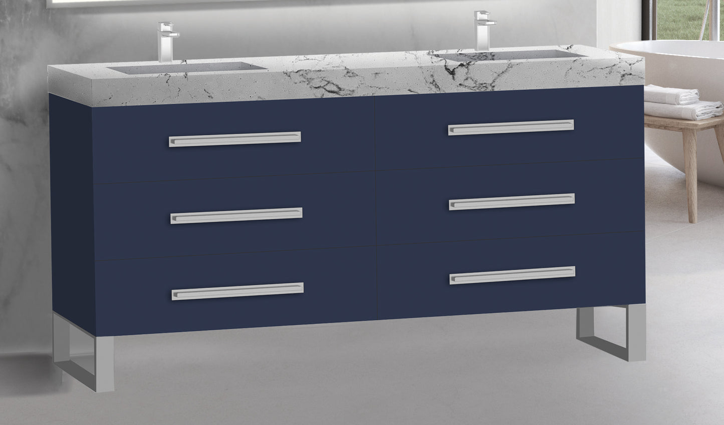 Icon 72D" Free standing Vanity Cabinet with S-Feet