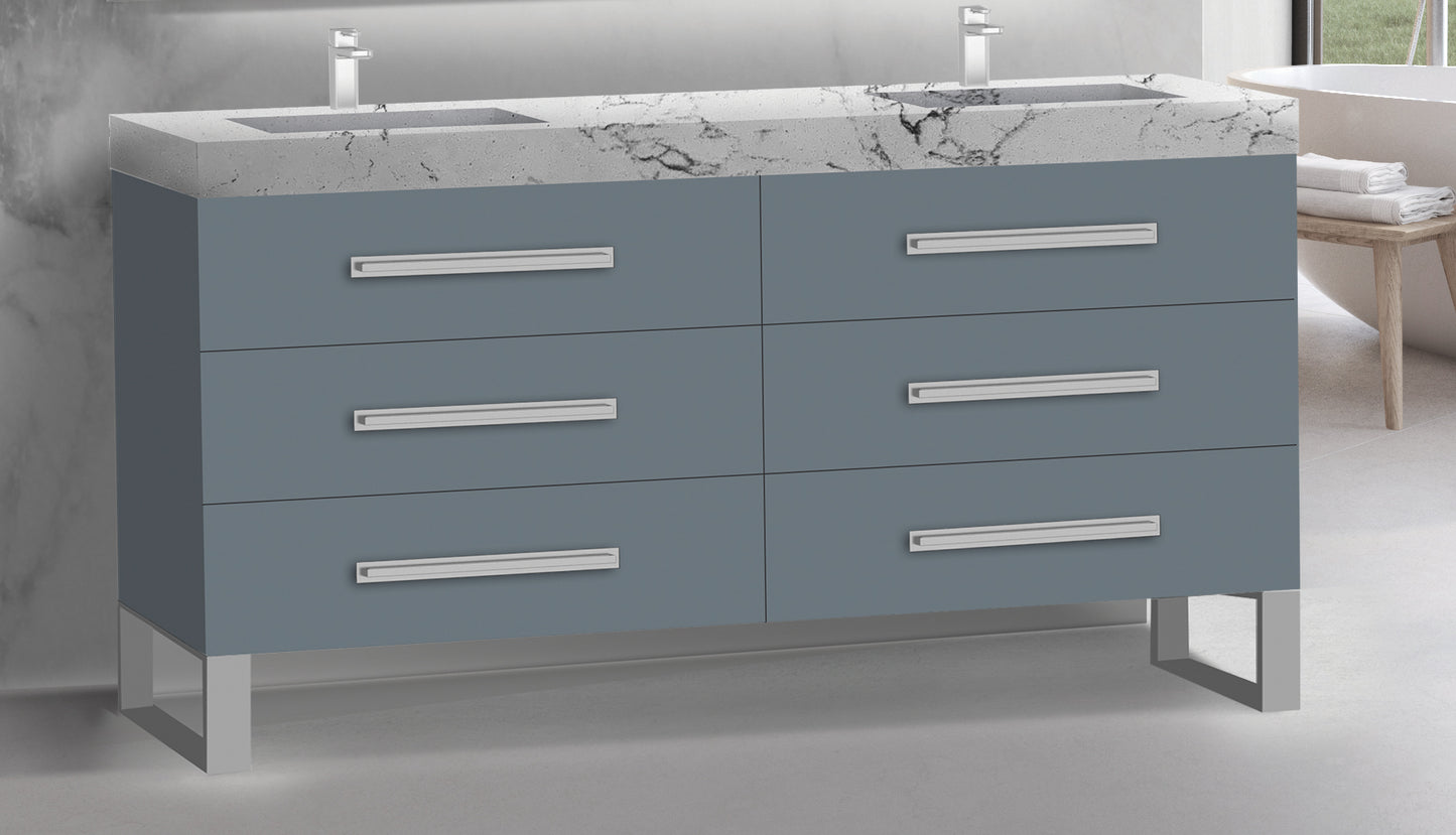 Icon 72D" Free standing Vanity Cabinet with S-Feet