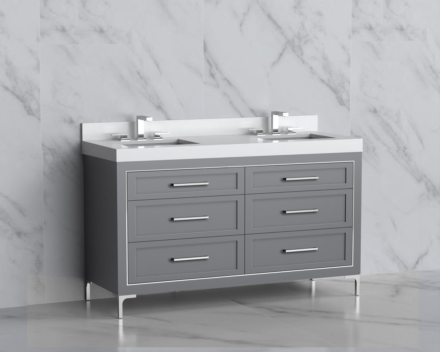 Vision 60D" Free standing Vanity Cabinet