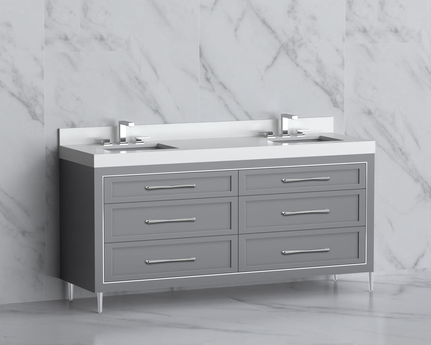 Vision 72D" Free standing Vanity Cabinet