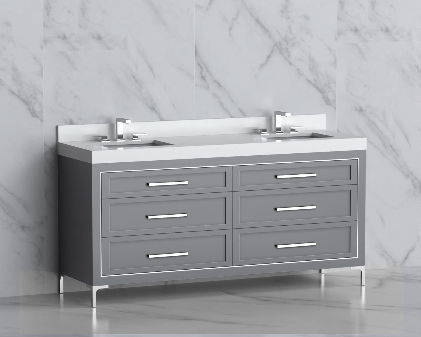 Vision 72D" Free standing Vanity Cabinet