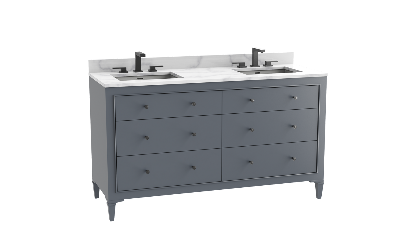 Classique 60D" Free standing Vanity Cabinet