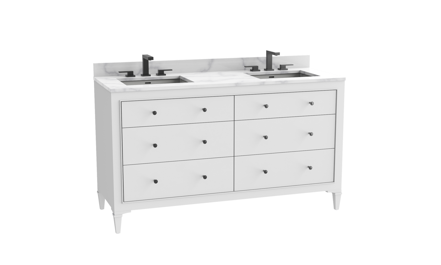 Classique 60D" Free standing Vanity Cabinet