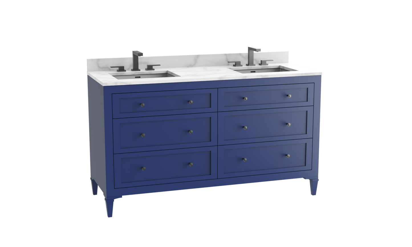 Heirloom 60D" Free standing Vanity Cabinet