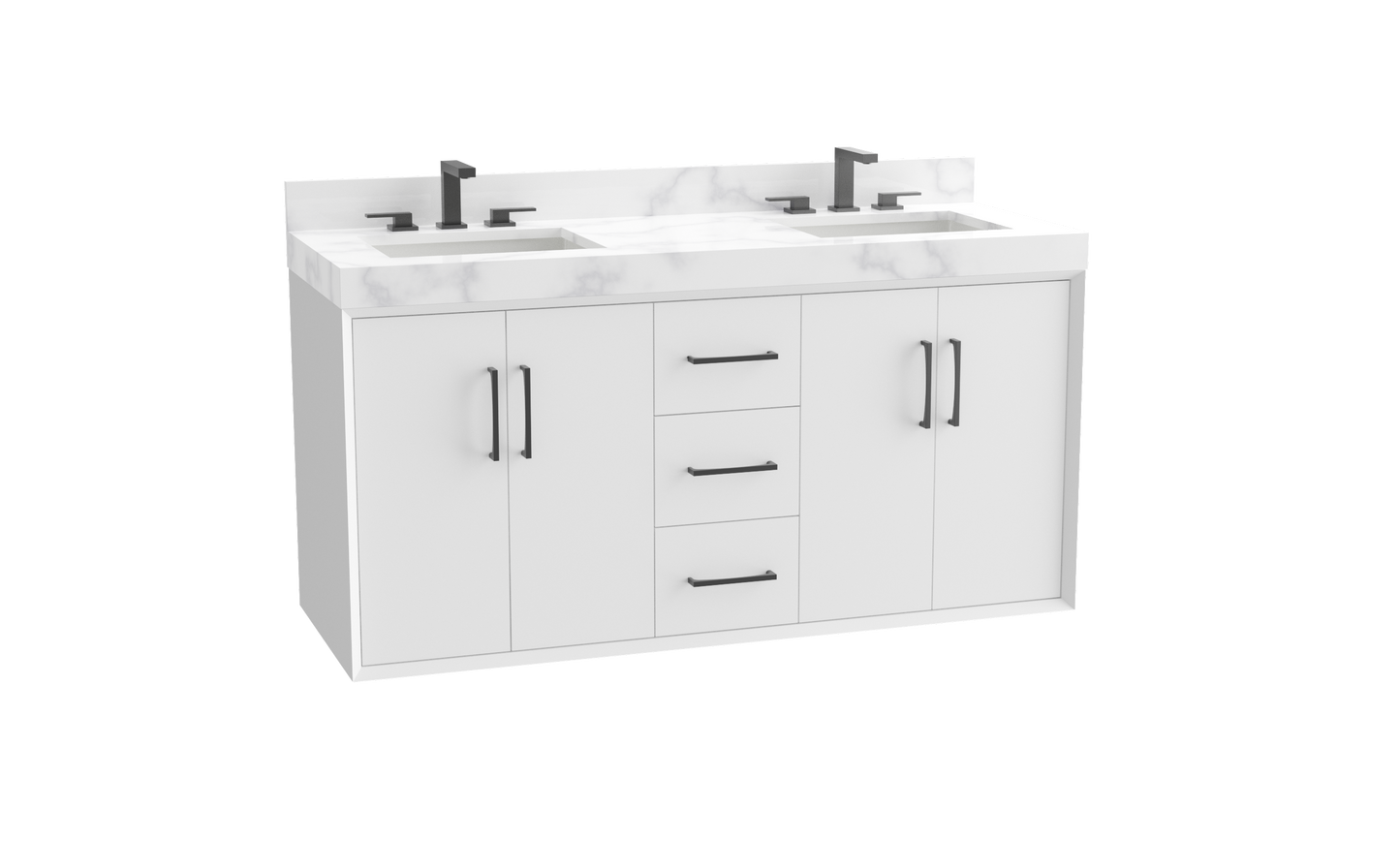Echo 60D" Wall Hung Vanity Cabinet