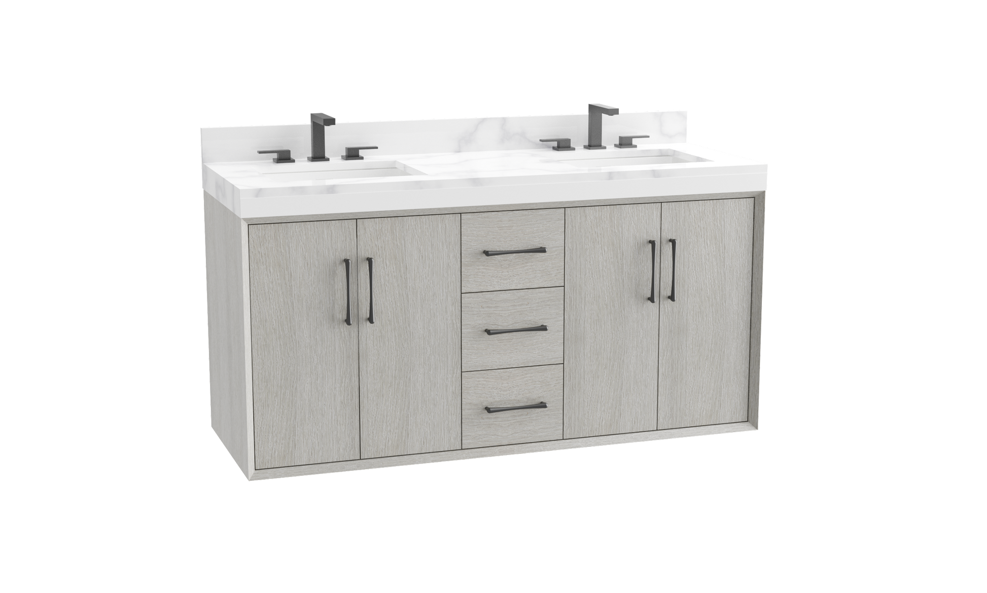 Echo 60D" Wall Hung Vanity Cabinet