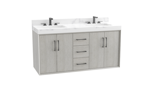 Echo 60D" Wall Hung Vanity Cabinet