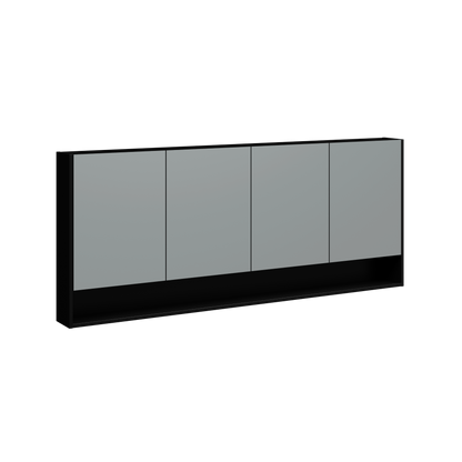 Brockton Wall Mount Medicine Cabinet 72 Inch Black Satin