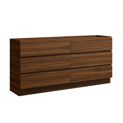 Brockton Floor Standing Vanity 72 Inch Walnut