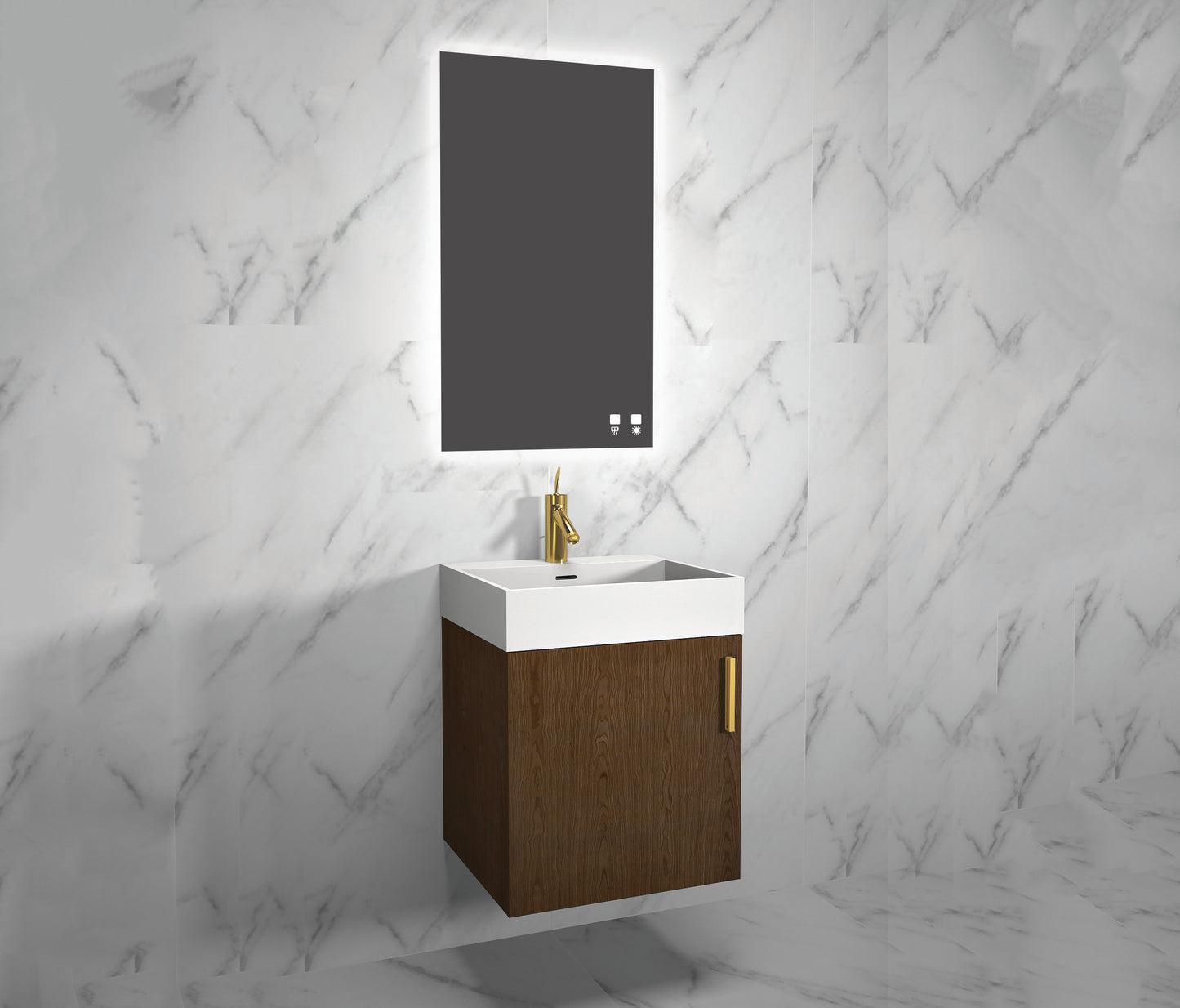 Compact 20" Wall Hung Vanity Cabinet