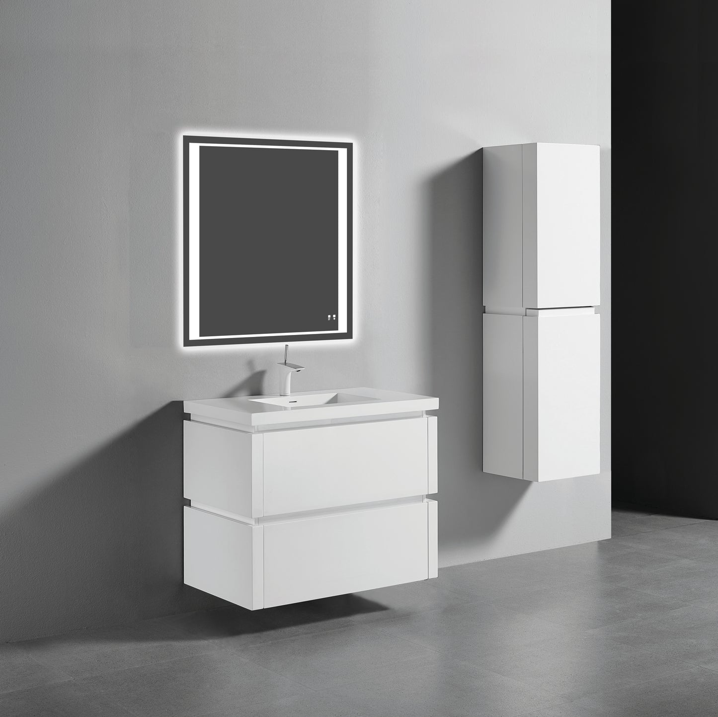 Cube 36" Wall hung Vanity Cabinet