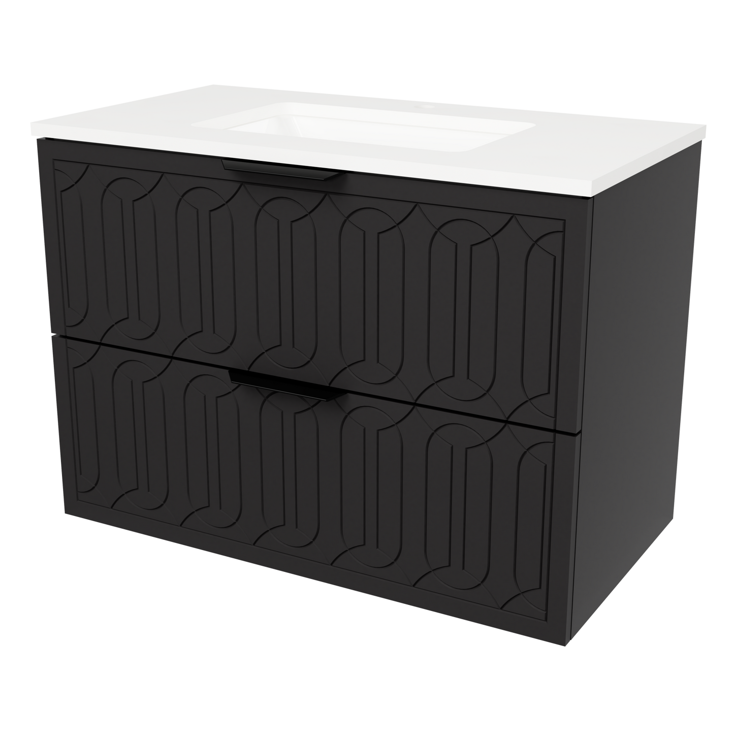 Elenora Wall Mount Vanity 36 Inch Black Satin