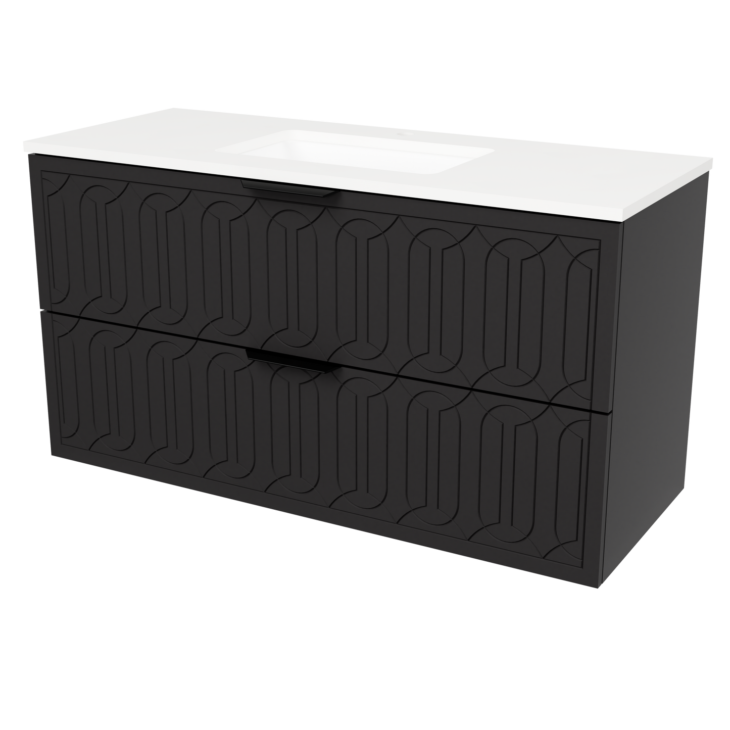 Elenora Wall Mount Vanity 48 Inch Black Satin