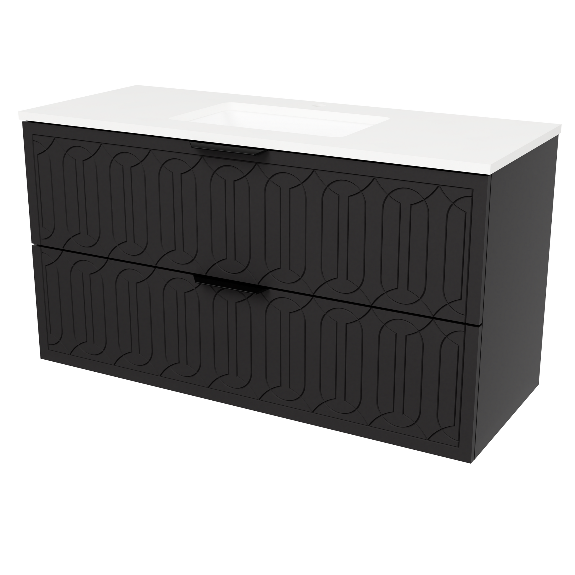 Elenora Wall Mount Vanity 48 Inch Black Satin