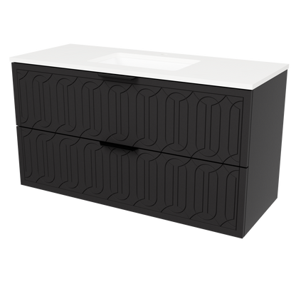 Elenora Wall Mount Vanity 48 Inch Black Satin