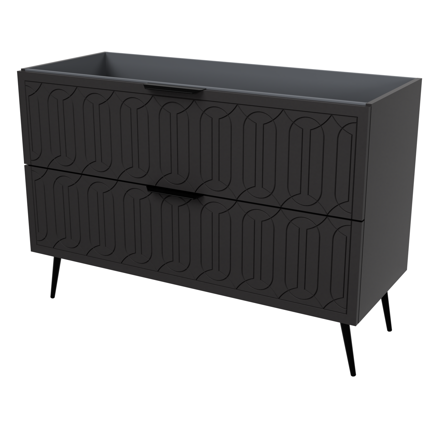 Elenora Floor Standing Cabinet 48 Inch Black Satin