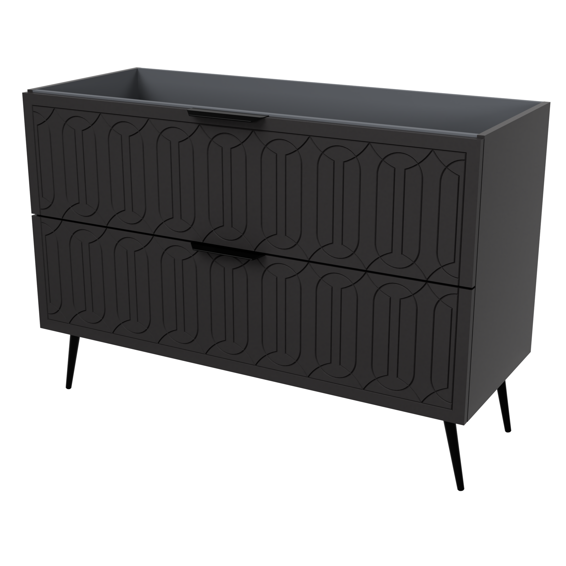 Elenora Floor Standing Cabinet 48 Inch Black Satin