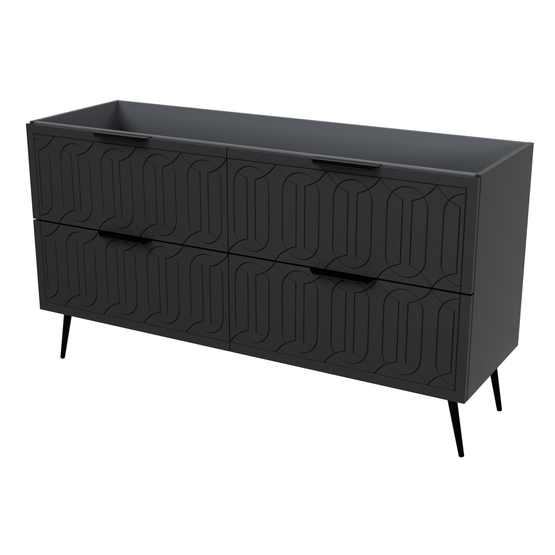 Elenora Floor Standing Cabinet 60 Inch Black Satin
