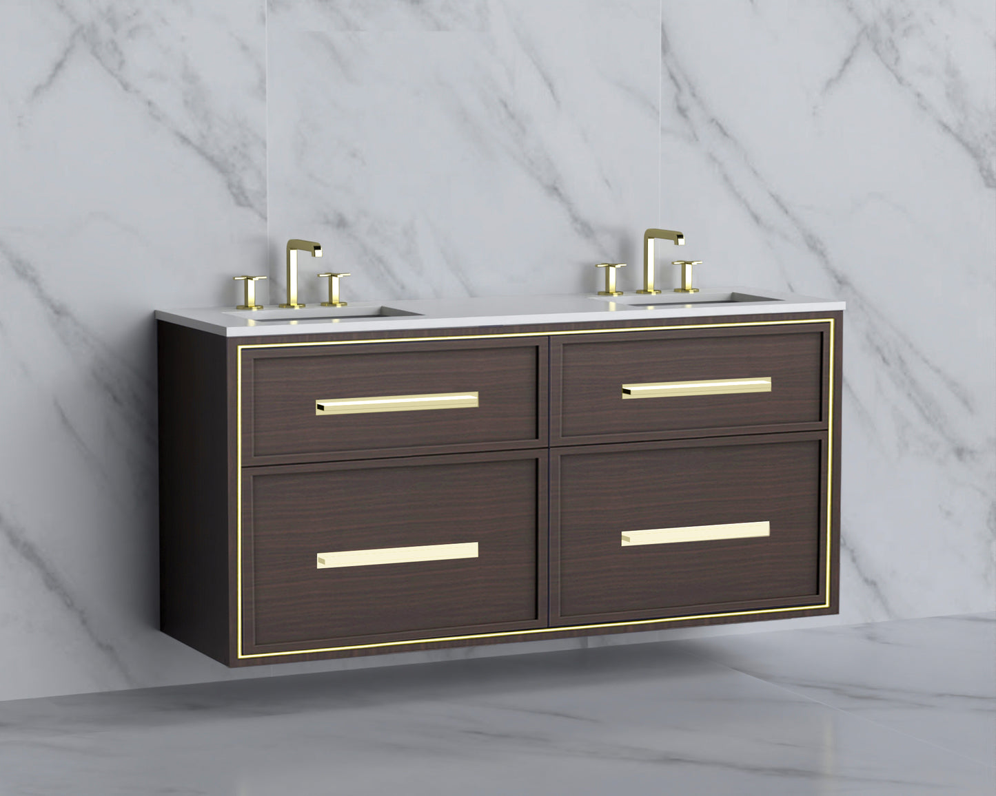 Edge 60D" Wall hung Vanity Cabinet
